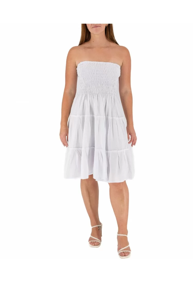 White Strapless Short Dress 524017-1> White Strapless Short Dress 524017-1