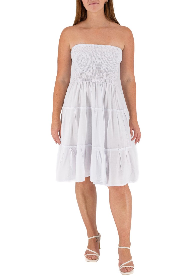 White Strapless Short Dress 524017-1