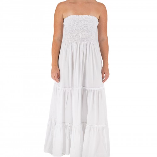 White Strapless Maxi Dress 525847-1