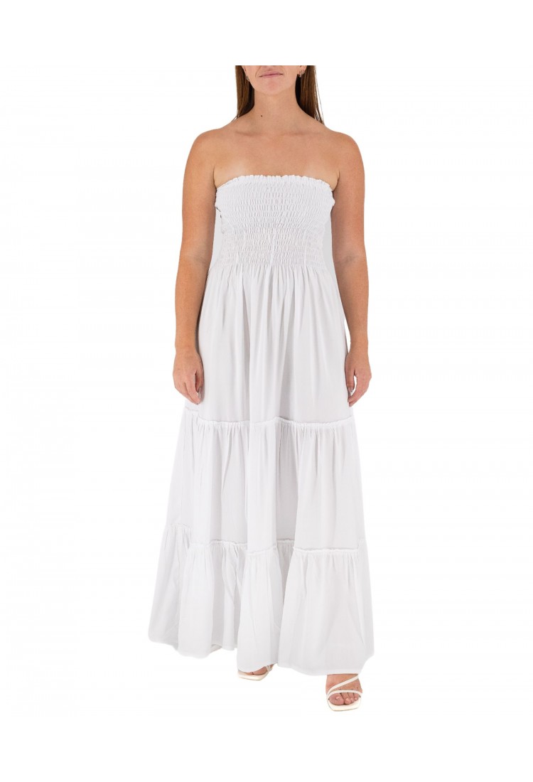 White Strapless Maxi Dress 525847-1