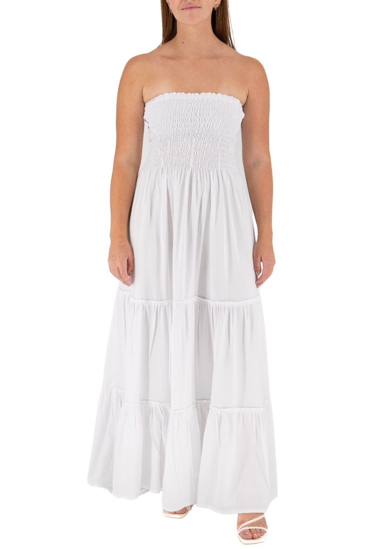 White Strapless Maxi Dress 525847-1 White Strapless Maxi Dress 525847-1