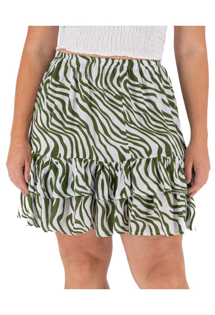 Short Skirt With Ruffles Printed 525854-3 Short Skirt With Ruffles Printed 525854-3