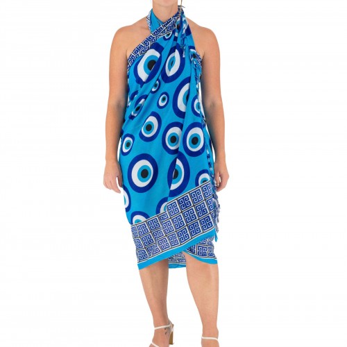 Pareo With Turtles And Meander Print 522043-16