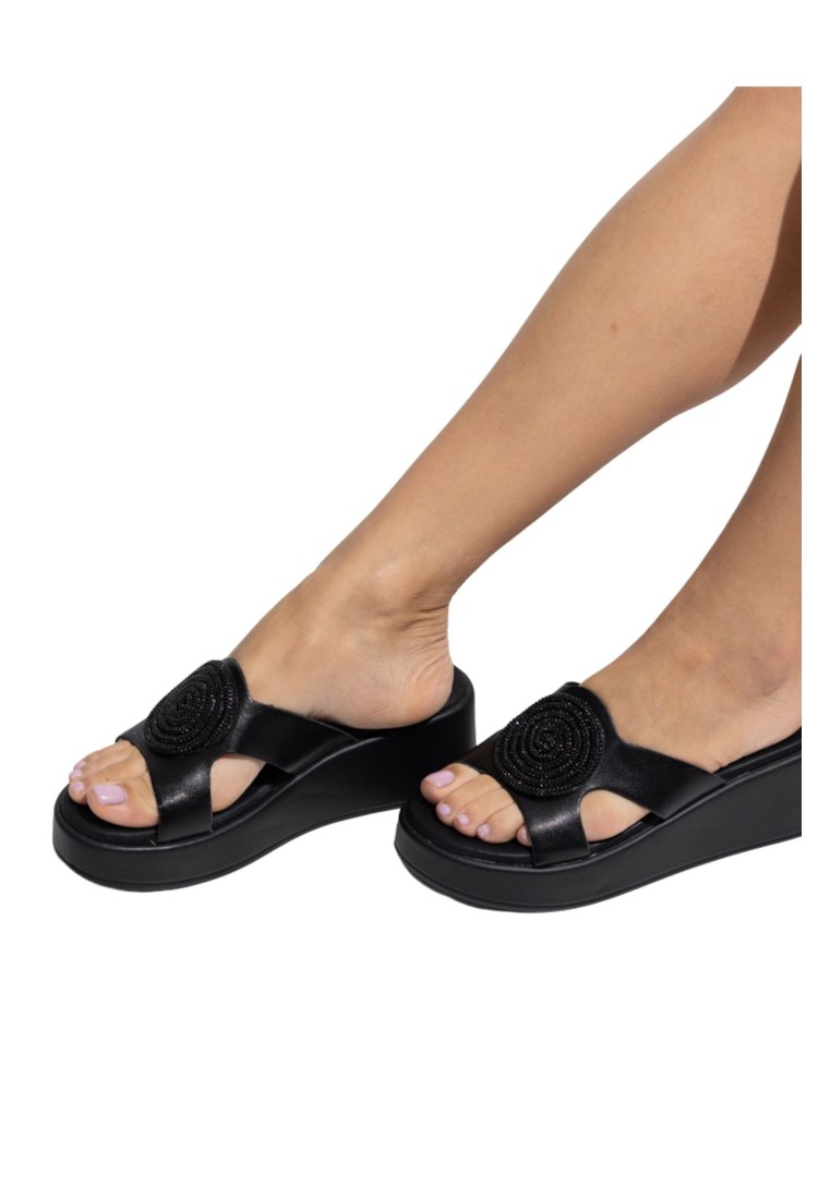 Platform With Rhinestones Black MEN034