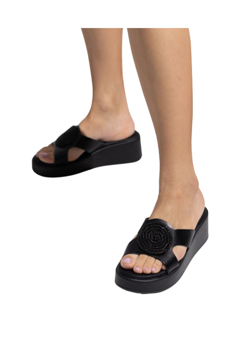 Platform With Rhinestones Black MEN034