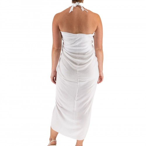 Pareo Plain White With Fringes 522044-1