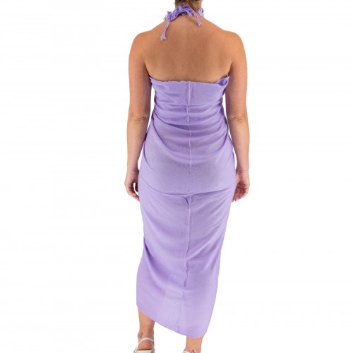 Pareo Solid Color Purple With Fringes 522044-2
