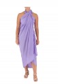 Pareo Solid Color Purple With Fringes 522044-2 Pareo Solid Color Purple With Fringes 522044-2