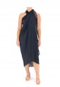 Pareo Solid Black With Fringes 522044-3 Pareo Solid Black With Fringes 522044-3