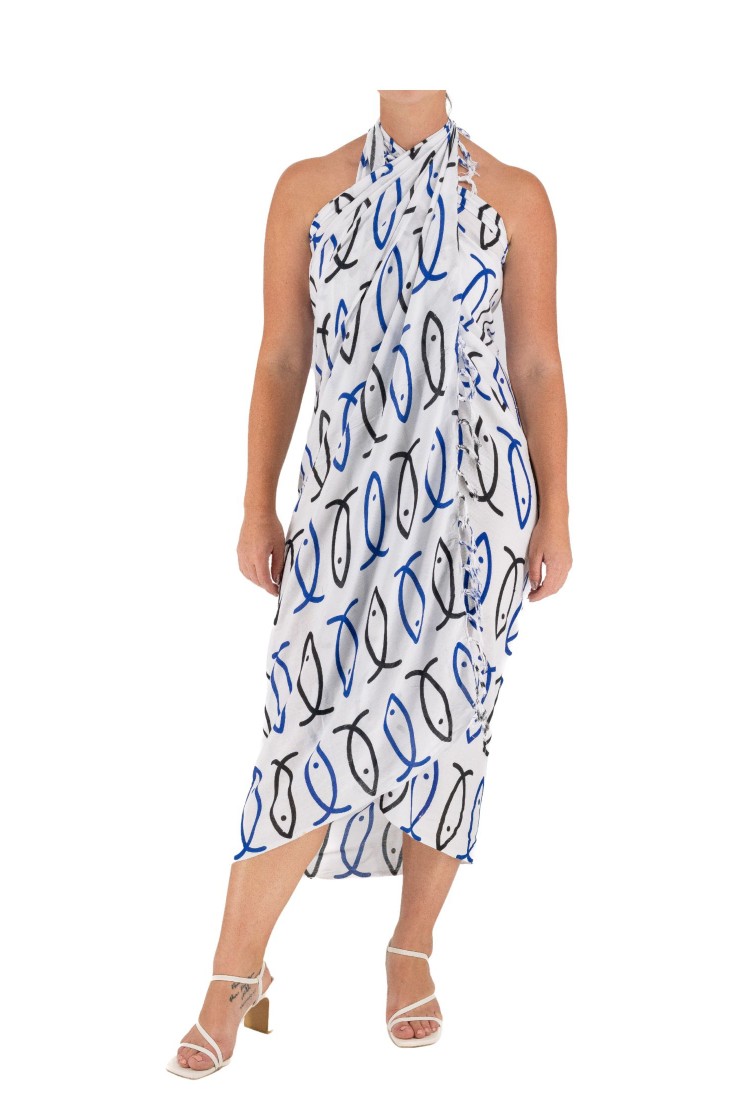 Pareo With Fish Print 522043-33 Pareo With Fish Print 522043-33