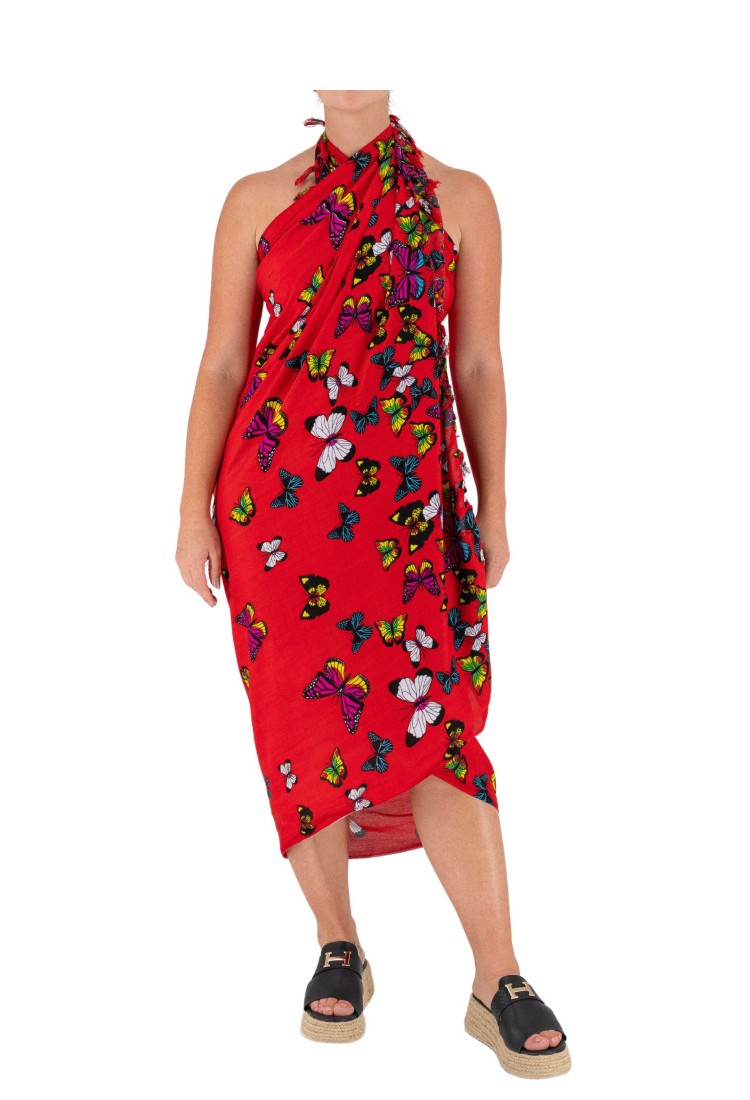 Pareo With Butterfly Print 522043-35 Pareo With Butterfly Print 522043-35