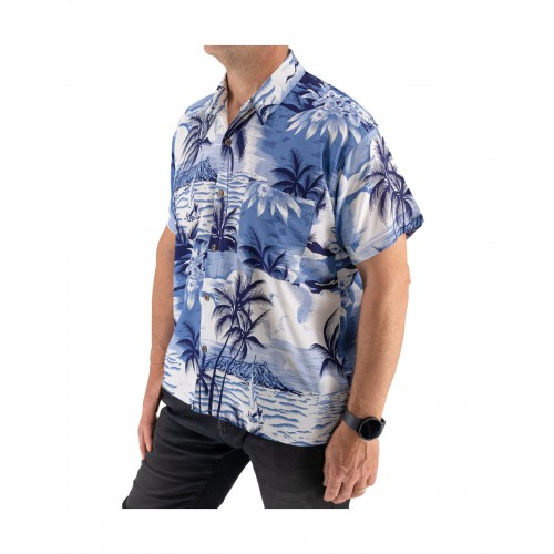 Men's Short Sleeve Shirt With Palm Trees 523013