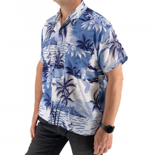 Men's Short Sleeve Shirt With Palm Trees 523013