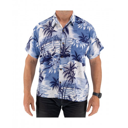 Men's Short Sleeve Shirt With Palm Trees 523013