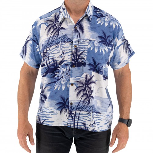 Men's Short Sleeve Shirt With Palm Trees 523013