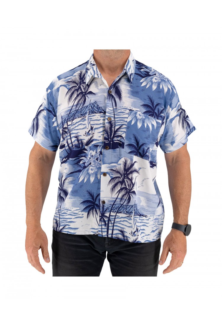 Men's Short Sleeve Shirt With Palm Trees 523013