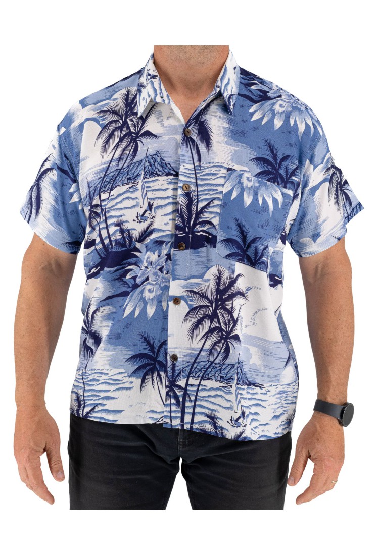 Men's Short Sleeve Shirt With Palm Trees 523013