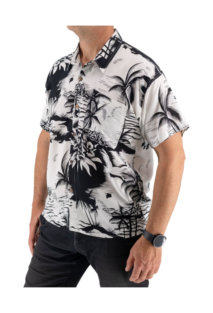 Men's Short Sleeve Shirt With Palm Trees 523013