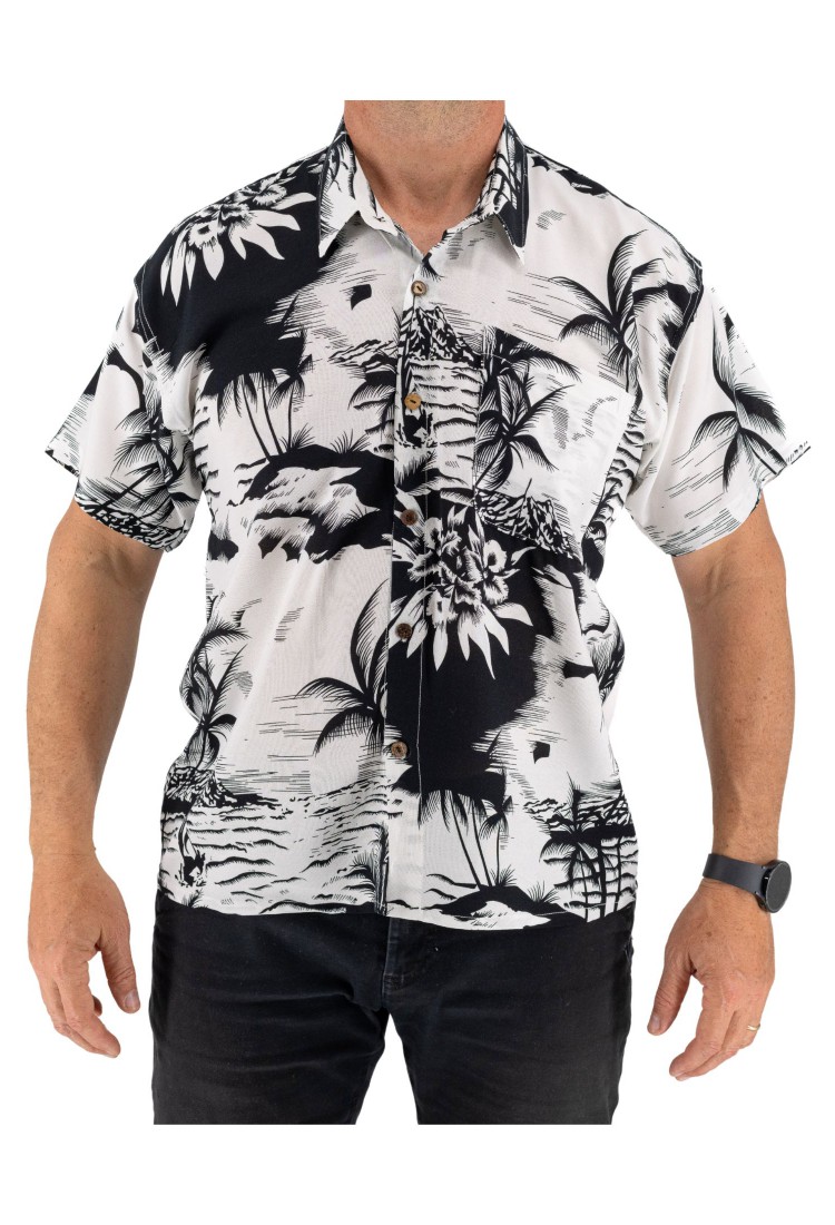 Men's Short Sleeve Shirt With Palm Trees 523013