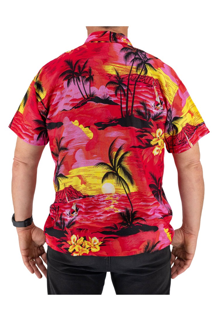 Men's Short Sleeve Shirt With Palm Trees 523013