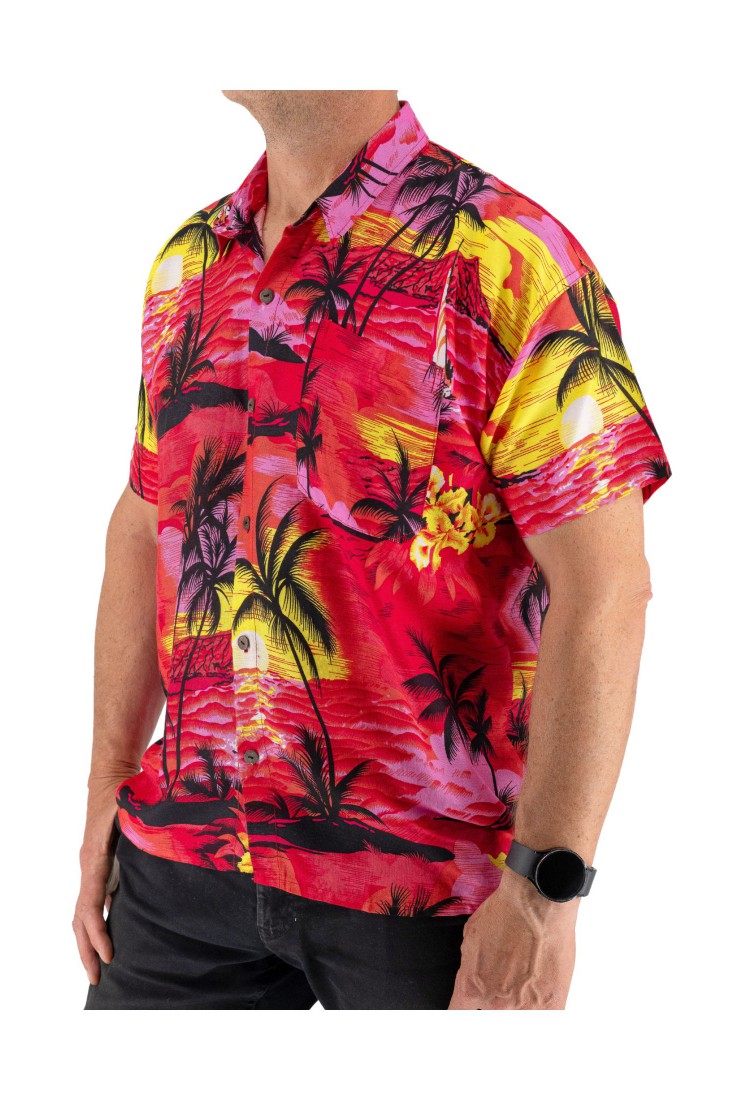 Men's Short Sleeve Shirt With Palm Trees 523013