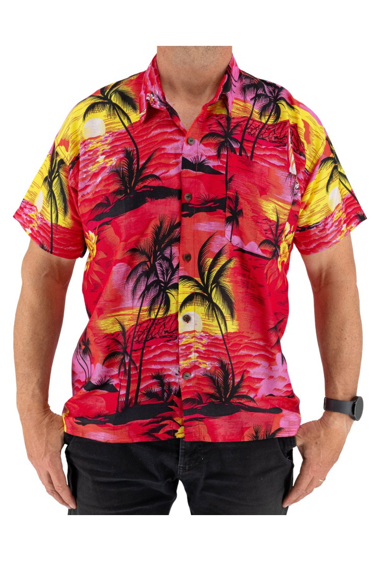 Men's Short Sleeve Shirt With Palm Trees 523013