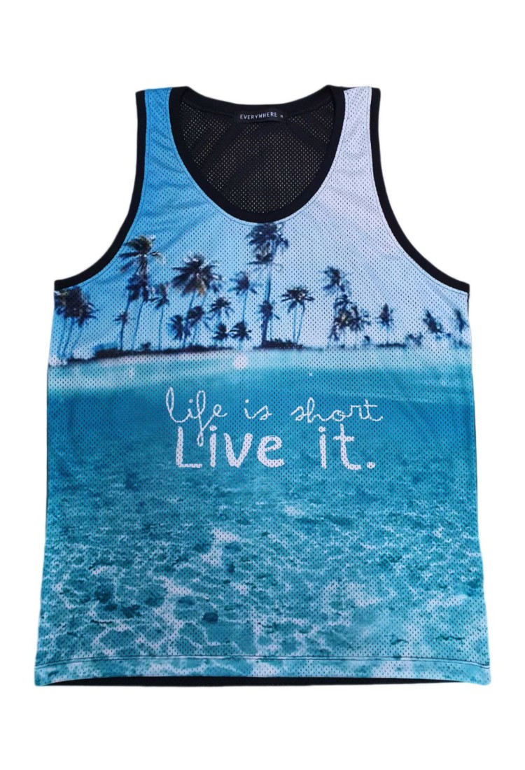 Ανδρικό Tank Top Life Is Hot Live It LIH736 Ανδρικό Tank Top Life Is Hot Live It LIH736