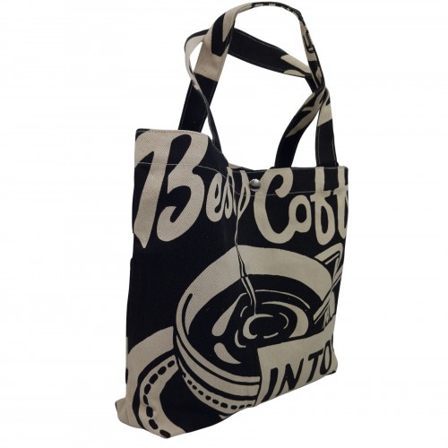 Τσάντα Καμβάς Tote Bag Με Τύπωμα Best Coffe  525753