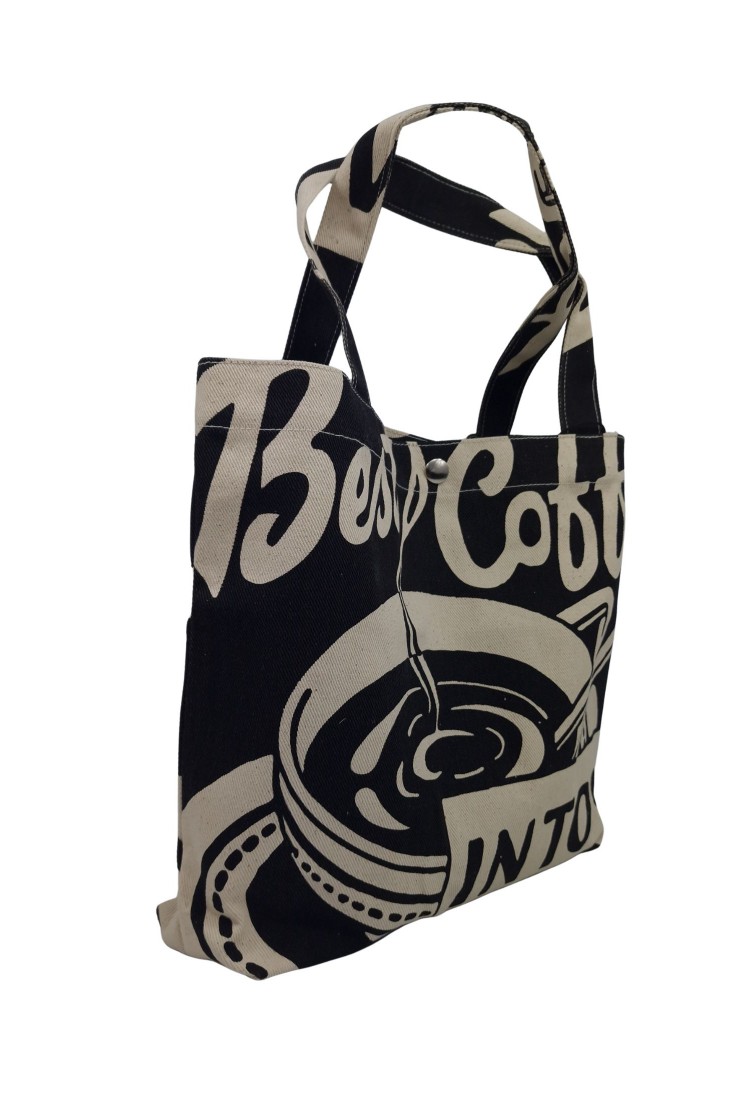 Canvas Hand/Shoulder Bag With Best Coffee Print 525753
