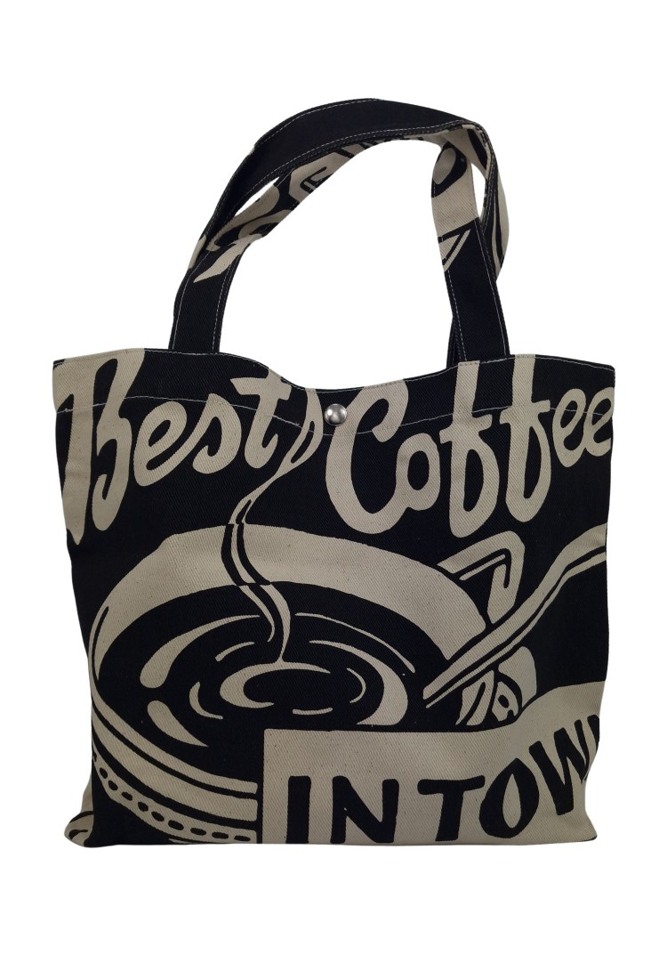 Canvas Hand/Shoulder Bag With Best Coffee Print 525753