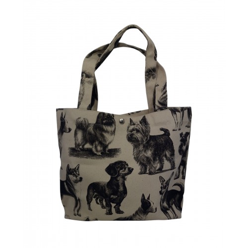 Canvas Tote Bag With Dog Print 525753-1