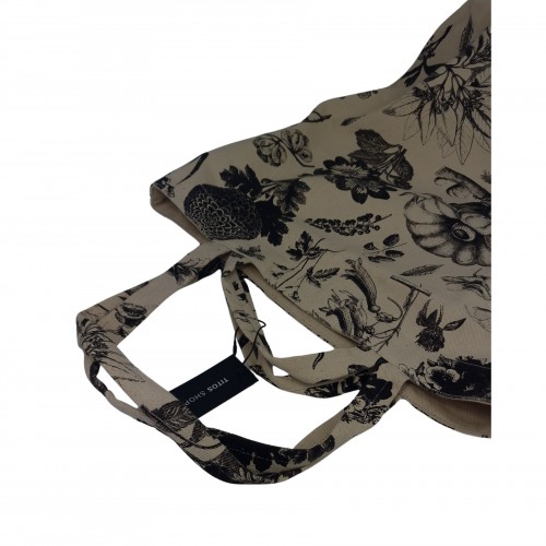 Τσάντα Tote Bag Καμβάς Με Τύπωμα Λουλούδια Μεγάλη 525752