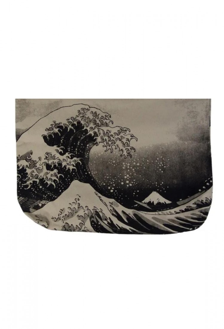 Τσάντα Tote Bag Καμβάς Με Τύπωμα Κύμα Μεγάλη 525752-1
