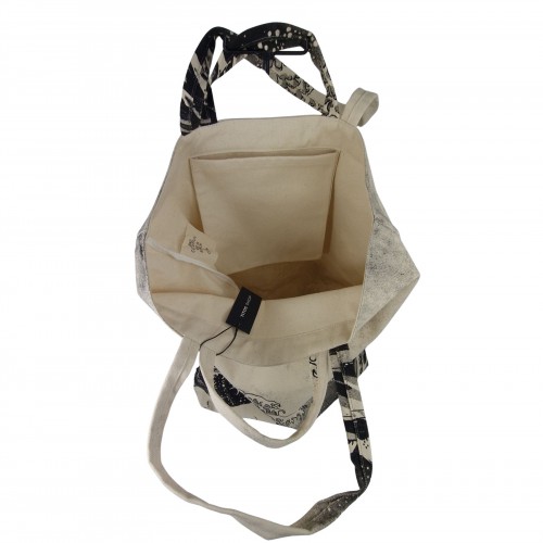 Τσάντα Tote Bag Καμβάς Με Τύπωμα Κύμα Μεγάλη 525752-1