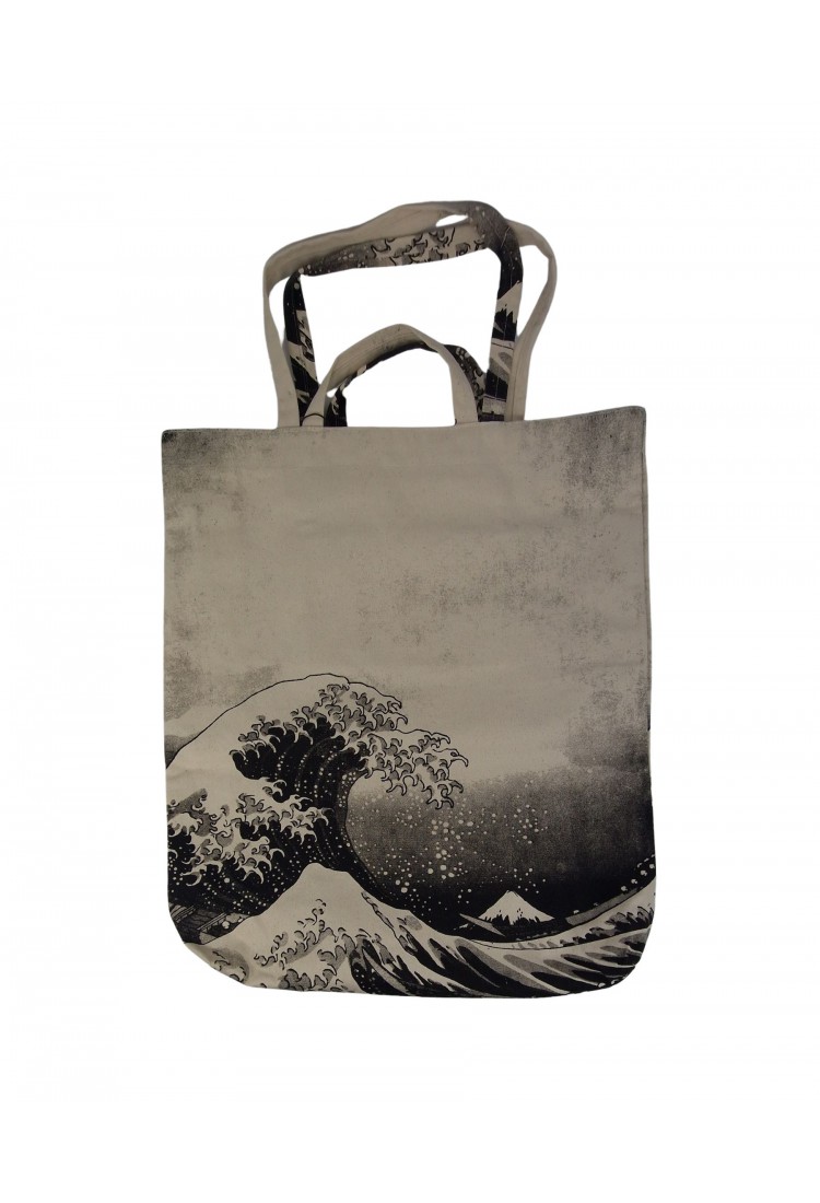 Large Wave Print Canvas Handbag/Shoulder Bag 525752-1