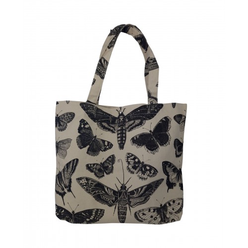 Canvas Tote Bag With Butterfly Print 525750