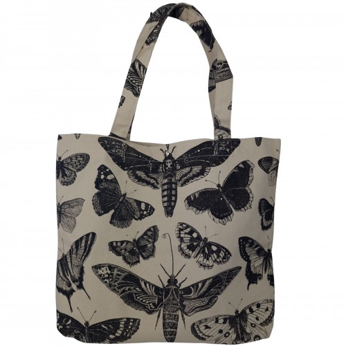 Τσάντα Tote Bag Καμβάς Με Τύπωμα Πεταλούδες 525750