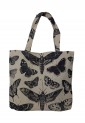 Canvas Hand/Shoulder Bag With Butterfly Print 525750
