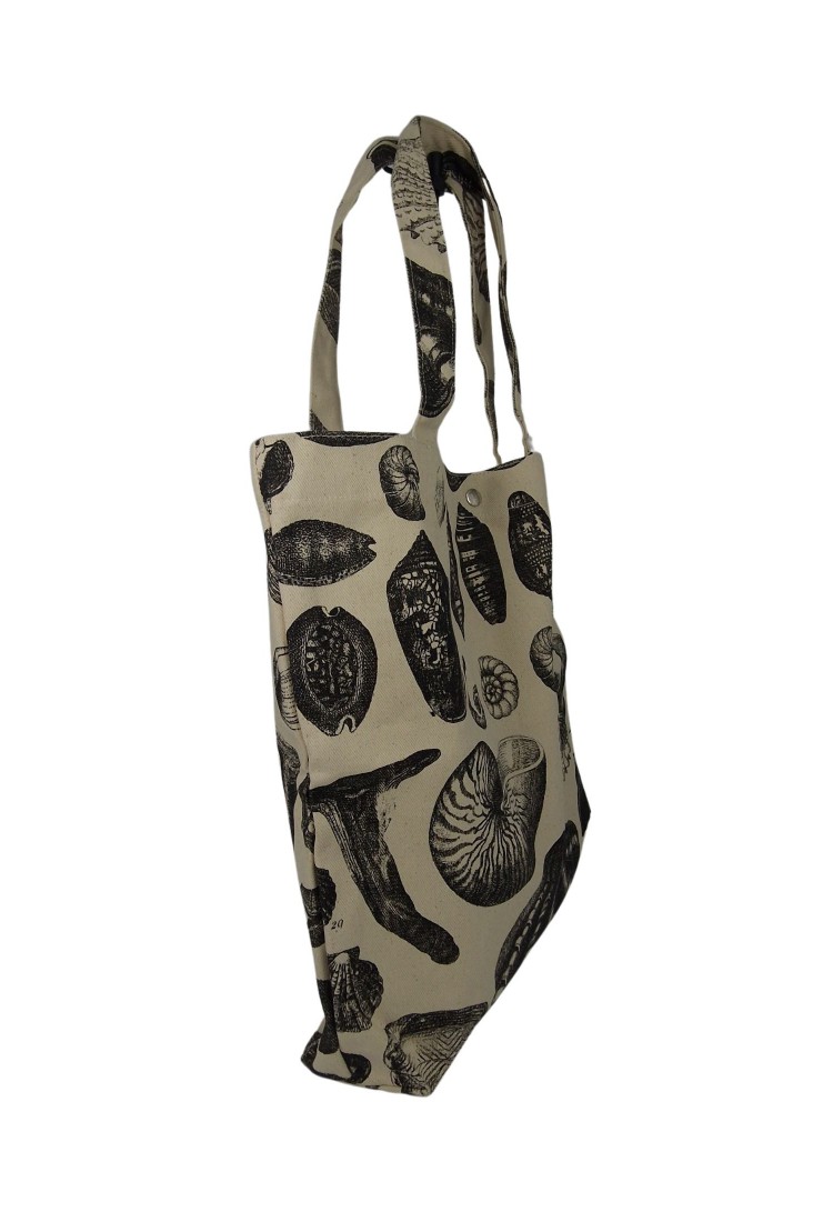 Τσάντα Tote Bag Καμβάς Με Τύπωμα Κοχύλια 525750-1