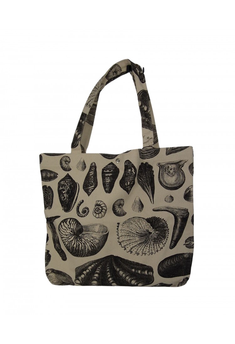 Τσάντα Tote Bag Καμβάς Με Τύπωμα Κοχύλια 525750-1