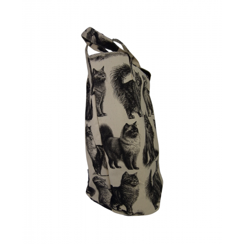 Canvas Tote Bag With Kitten Print 525751