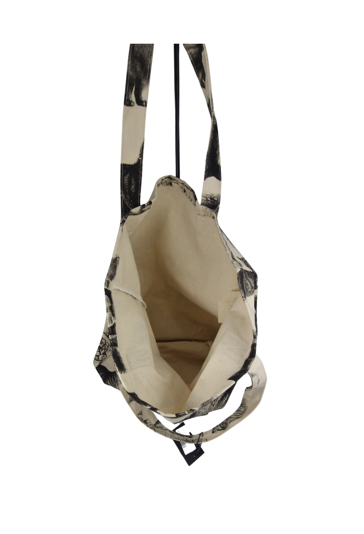 Canvas Tote Bag With Kitten Print 525751