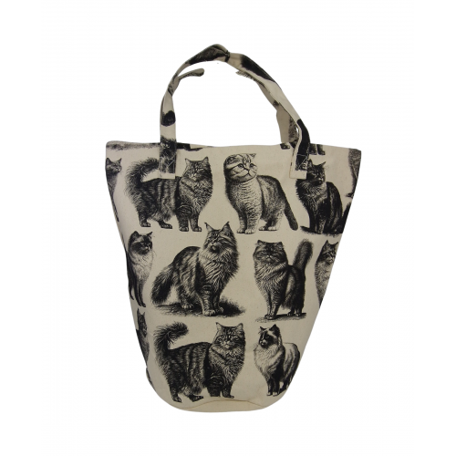 Canvas Tote Bag With Kitten Print 525751