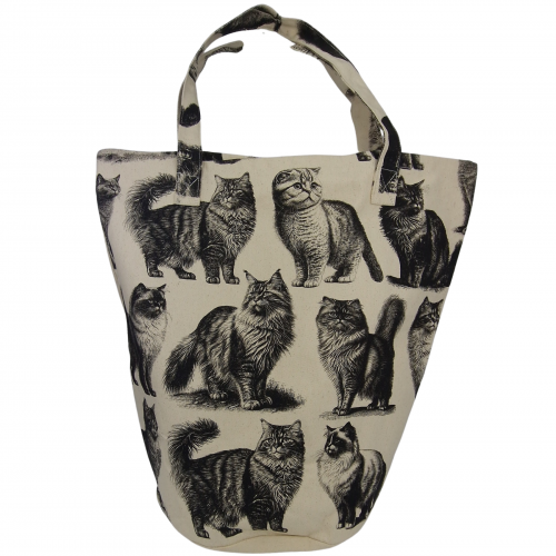 Canvas Tote Bag With Kitten Print 525751