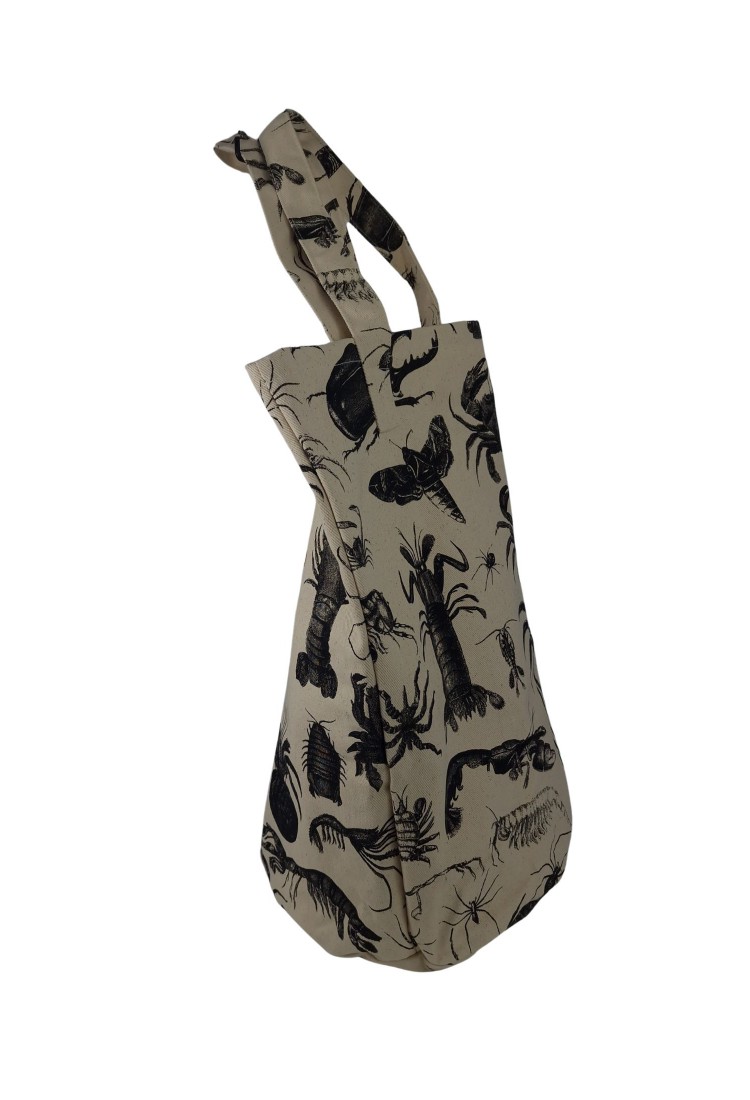 Canvas Tote Bag With Crab Print 525751-1