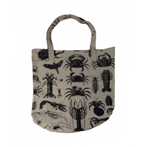 Canvas Tote Bag With Crab Print 525751-1