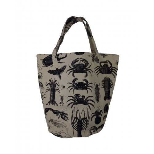 Canvas Tote Bag With Crab Print 525751-1