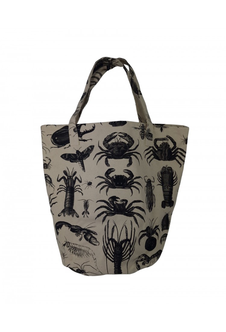 Canvas Tote Bag With Crab Print 525751-1