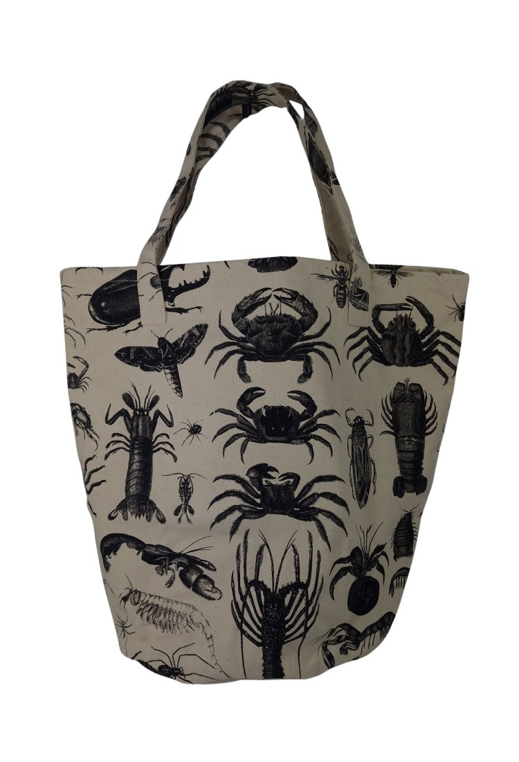 Canvas Tote Bag With Crab Print 525751-1 Canvas Tote Bag With Crab Print 525751-1