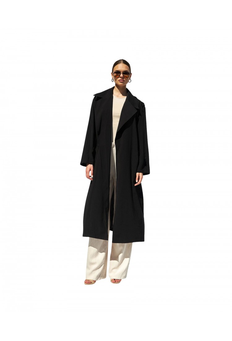 Women's Long Trench Coat With Belt 520943